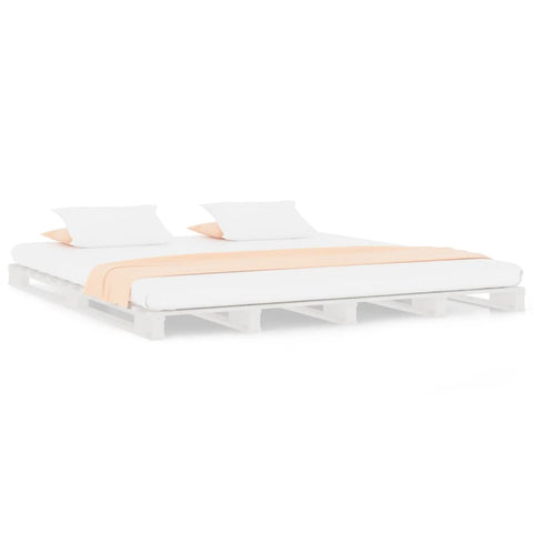 vidaXL Pallet Bed without Mattress White 140x200 cm Solid Wood