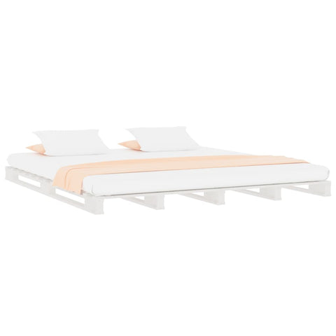 vidaXL Pallet Bed without Mattress White 140x200 cm Solid Wood