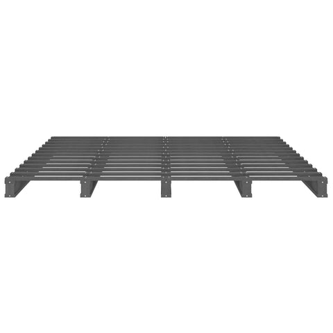 vidaXL Pallet Bed without Mattress Grey King Size Solid Wood