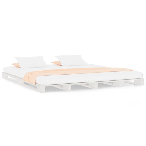 vidaXL Pallet Bed without Mattress White Small Double Solid Wood