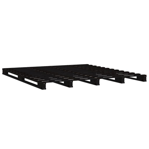vidaXL Pallet Bed without Mattress Black Double Solid Wood