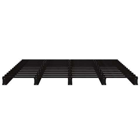 vidaXL Pallet Bed without Mattress Black Double Solid Wood