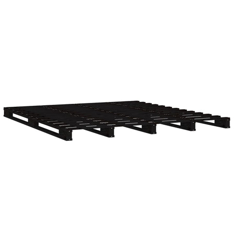 vidaXL Pallet Bed without Mattress Black 140x190 cm Solid Wood