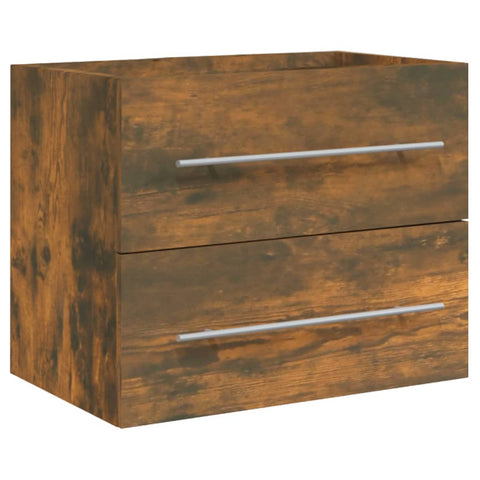 vidaXL Sink Cabinet with Built-in Basin Smoked Oak Engineered Wood