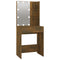 vidaXL LED Dressing Table with Cabinets Smoked Oak Engineered Wood
