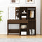 vidaXL LED Dressing Table with Cabinets Brown Oak Engineered Wood