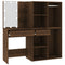 vidaXL LED Dressing Table with Cabinets Brown Oak Engineered Wood
