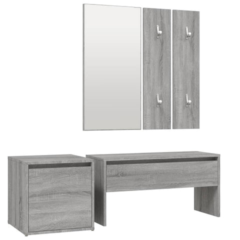 vidaXL Hallway Furniture Set Grey Sonoma Engineered Wood