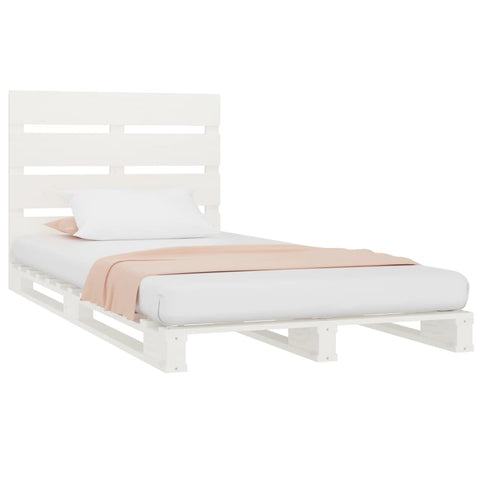 vidaXL Bed Frame without Mattress White 90x200 cm Solid Wood Pine