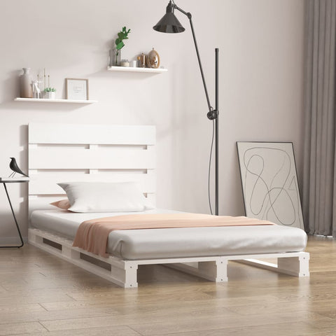 vidaXL Bed Frame without Mattress White 90x200 cm Solid Wood Pine