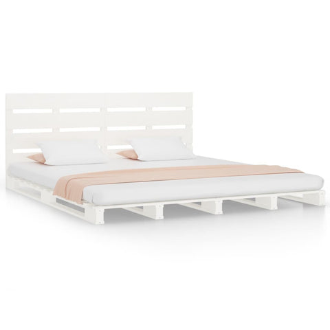 vidaXL Bed Frame without Mattress White 200x200 cm Solid Wood Pine