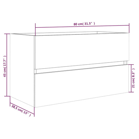 vidaXL Sink Cabinet with Built-in Basin Grey Sonoma Engineered Wood