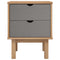 vidaXL Bedside Cabinet OTTA Brown&Grey 45x39x57 cm Solid Wood Pine