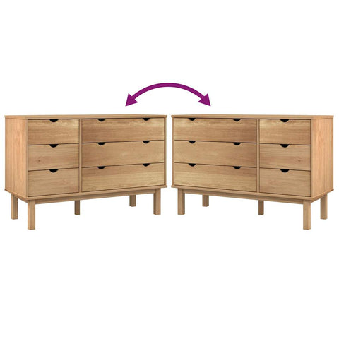 vidaXL Drawer Cabinet OTTA 111x43x73.5cm Solid Wood Pine
