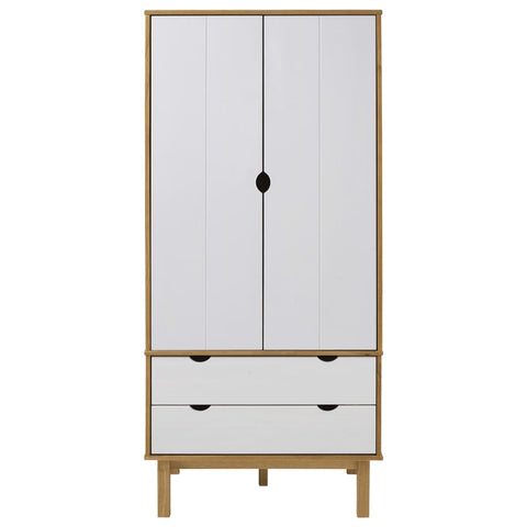 vidaXL Wardrobe OTTA Brown and White 76.5x53x172 cm Solid Wood Pine