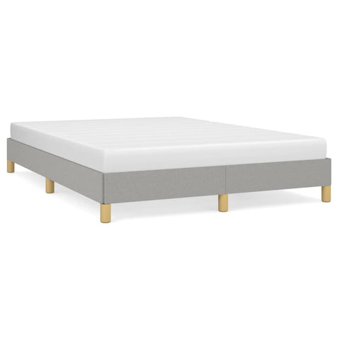 vidaXL Bed Frame without Mattress Light Grey 135x190 cm Double Double Fabric