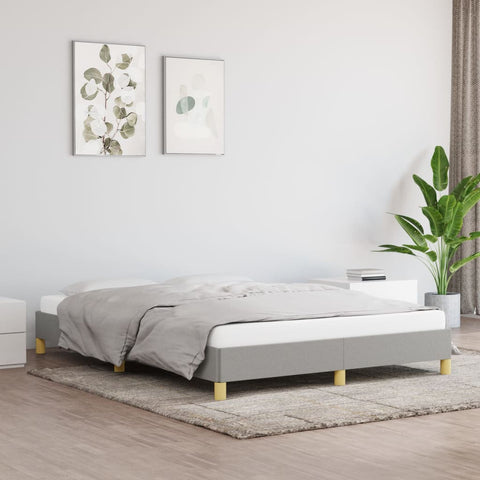 vidaXL Bed Frame without Mattress Light Grey 135x190 cm Double Double Fabric
