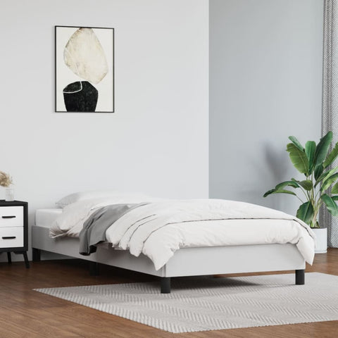 vidaXL Bed Frame without Mattress White 90x190 cm Single Single Faux Leather