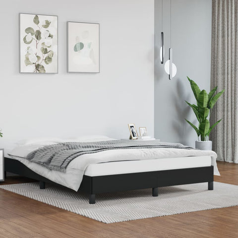 vidaXL Bed Frame without Mattress Black 135x190 cm Double Double Faux Leather