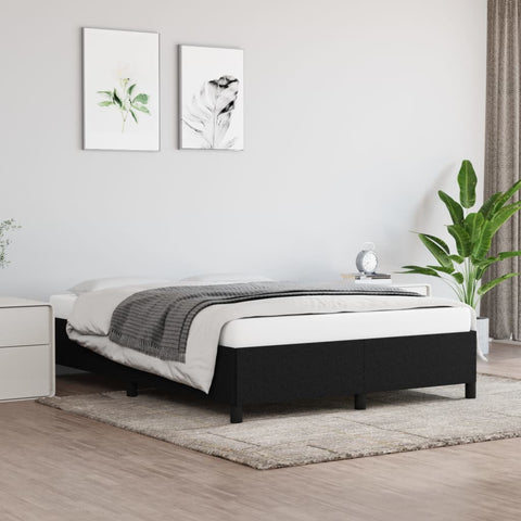 vidaXL Bed Frame without Mattress Black 135x190 cm Double Double Fabric