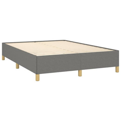 vidaXL Bed Frame without Mattress Dark Grey 135x190 cm Double Double Fabric