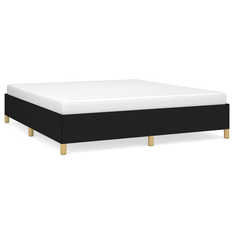 vidaXL Bed Frame without Mattress Black 180x200 cm Super King Super King Fabric