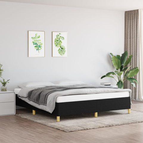 vidaXL Bed Frame without Mattress Black 180x200 cm Super King Super King Fabric