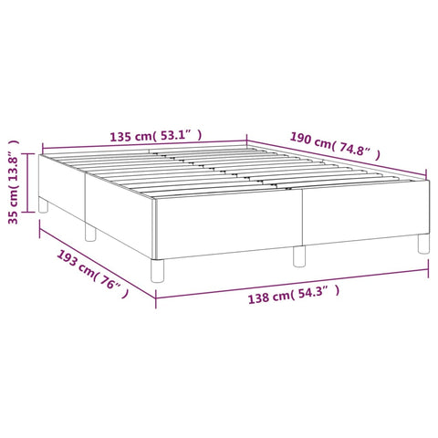vidaXL Bed Frame without Mattress Light Grey 135x190 cm Double Double Velvet