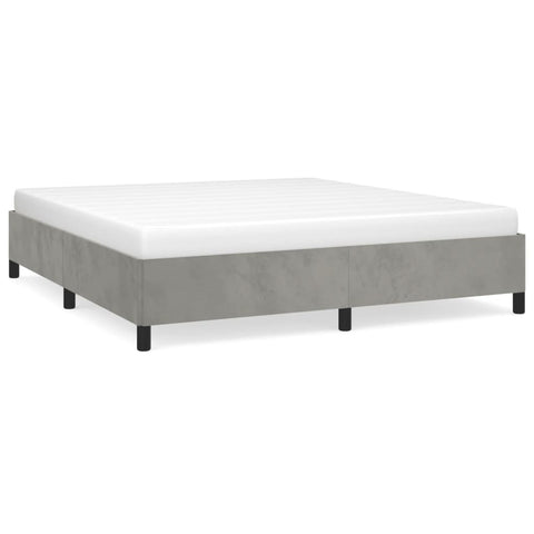 vidaXL Bed Frame without Mattress Light Grey Super King Velvet