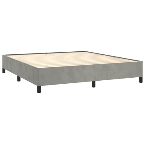 vidaXL Bed Frame without Mattress Light Grey Super King Velvet