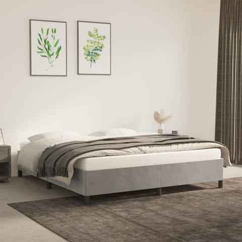 vidaXL Bed Frame without Mattress Light Grey Super King Velvet