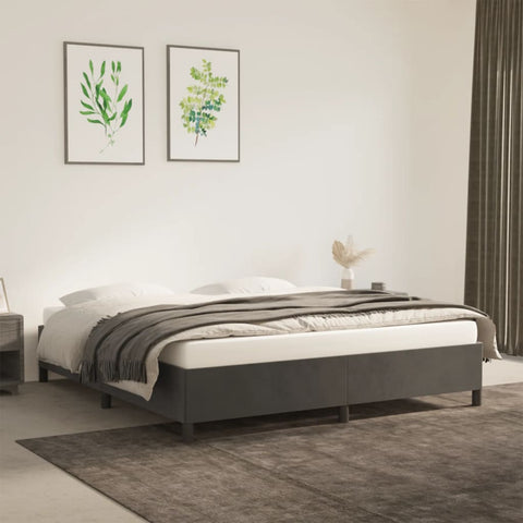 vidaXL Bed Frame without Mattress Dark Grey Super King Velvet