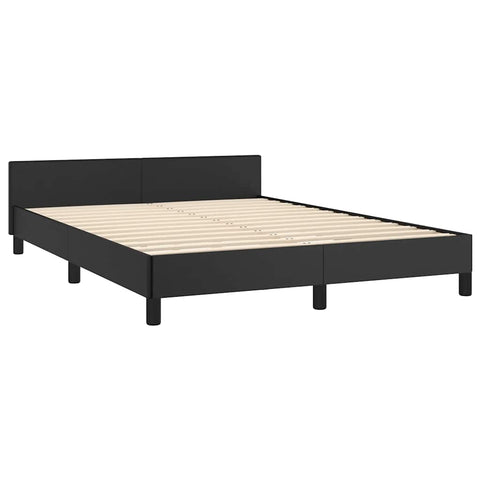 vidaXL Bed Frame without Mattress Black 135x190cm Double Faux Leather