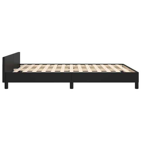 vidaXL Bed Frame without Mattress Black 135x190cm Double Faux Leather