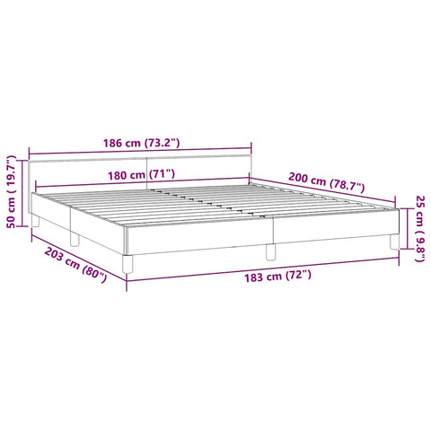 vidaXL Bed Frame without Mattress White 180x200cm Super King Faux Leather