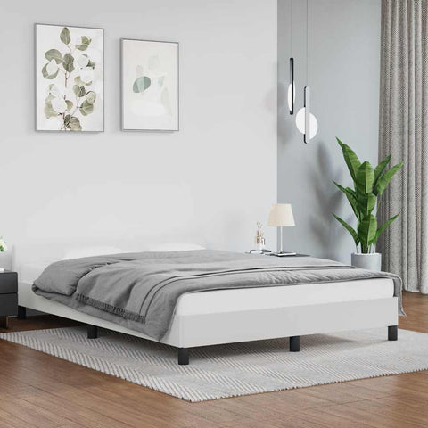 vidaXL Bed Frame without Mattress White 180x200cm Super King Faux Leather