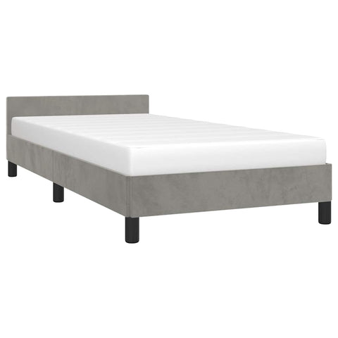 vidaXL Bed Frame without Mattress Light Grey 90x190cm Single Velvet