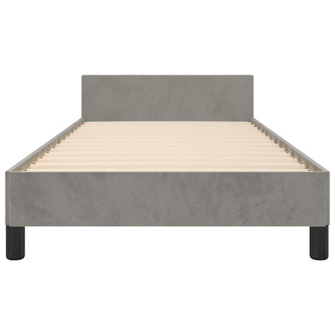 vidaXL Bed Frame without Mattress Light Grey 90x190cm Single Velvet