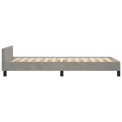 vidaXL Bed Frame without Mattress Light Grey 90x190cm Single Velvet