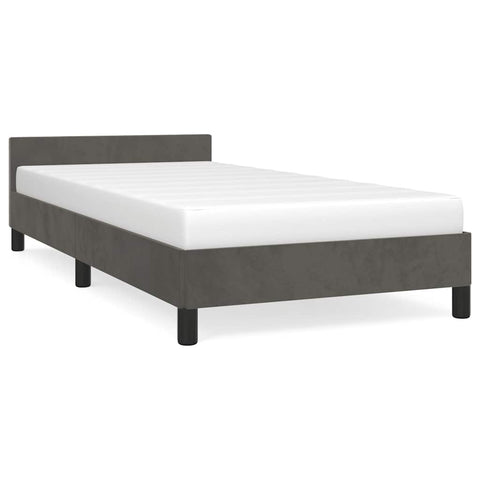 vidaXL Bed Frame without Mattress Dark Grey 90x190cm Single Velvet