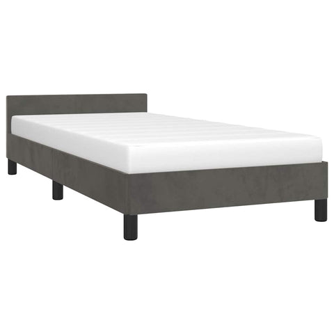 vidaXL Bed Frame without Mattress Dark Grey 90x190cm Single Velvet