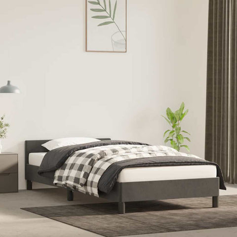 vidaXL Bed Frame without Mattress Dark Grey 90x190cm Single Velvet
