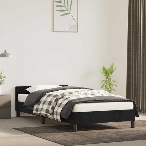 vidaXL Bed Frame without Mattress Black 90x190cm Single Velvet