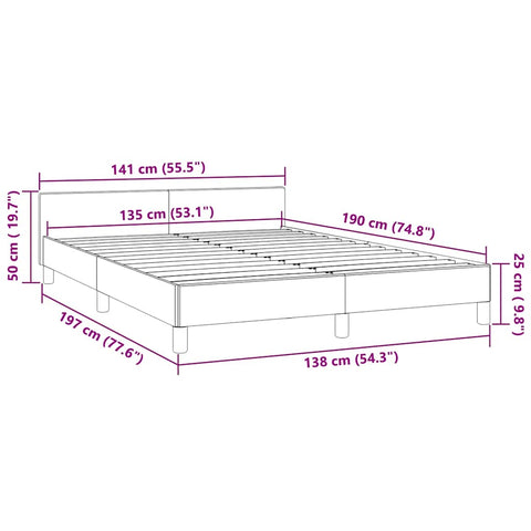 vidaXL Bed Frame without Mattress Dark Grey 135x190cm Double Velvet
