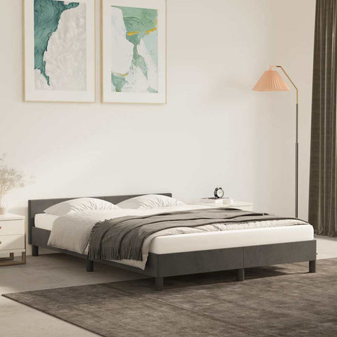 vidaXL Bed Frame without Mattress Dark Grey 135x190cm Double Velvet