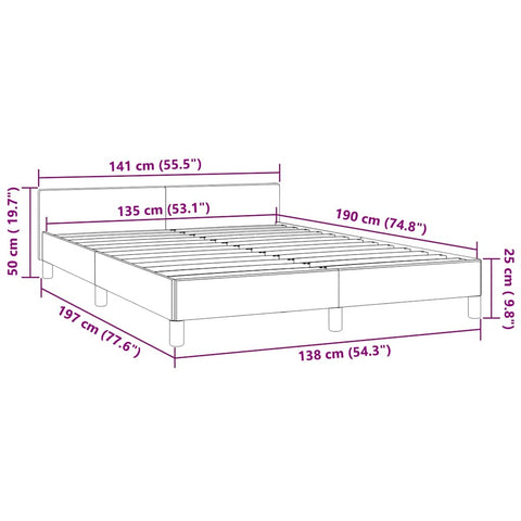 vidaXL Bed Frame without Mattress Black 135x190cm Double Velvet