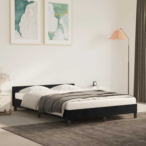 vidaXL Bed Frame without Mattress Black 135x190cm Double Velvet