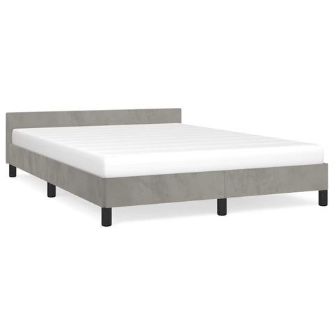 vidaXL Bed Frame without Mattress Light Grey 180x200cm Super King Velvet