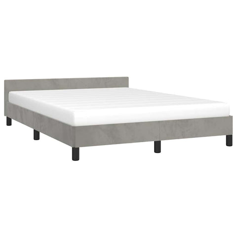 vidaXL Bed Frame without Mattress Light Grey 180x200cm Super King Velvet