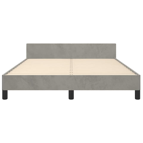 vidaXL Bed Frame without Mattress Light Grey 180x200cm Super King Velvet